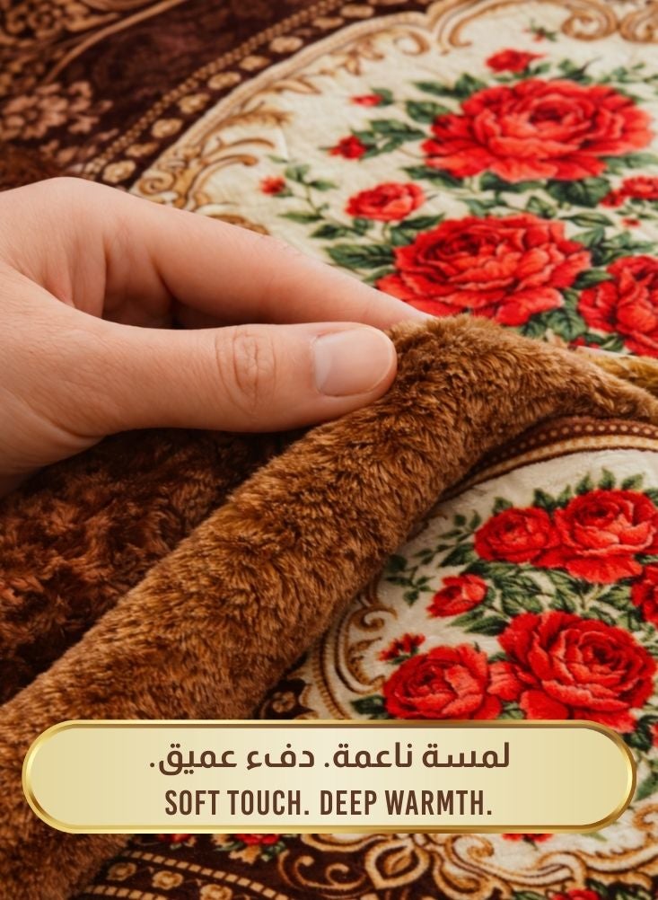 Premium 6kg Super Soft Brown Floral Mink Blanket – Heavy Plush Winter Blanket for Cold Weather - Image 5